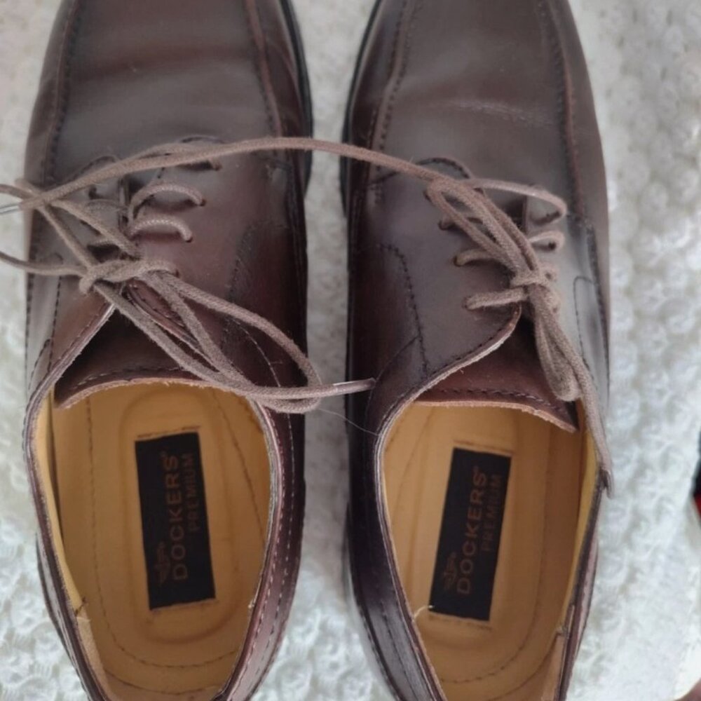 Docker's Men's Brown Leather Oxford Dress Shoes Size 9.5